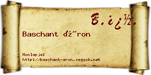 Baschant Áron névjegykártya